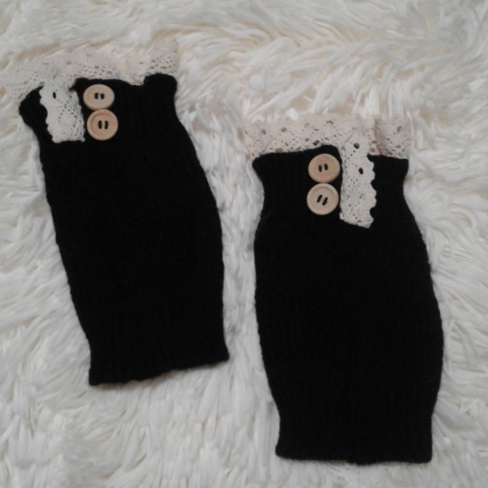 SOLD - Lace Button Boot Cuffs Boot Toppers - Picture 3 of 5